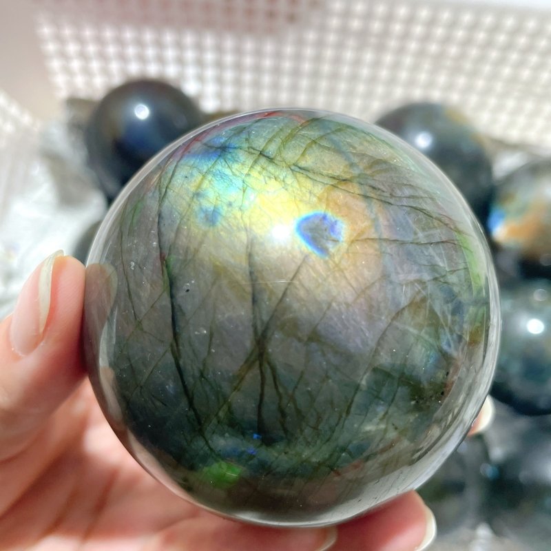 13 Pieces Strong Light Labradorite Spheres - Wholesale Crystals