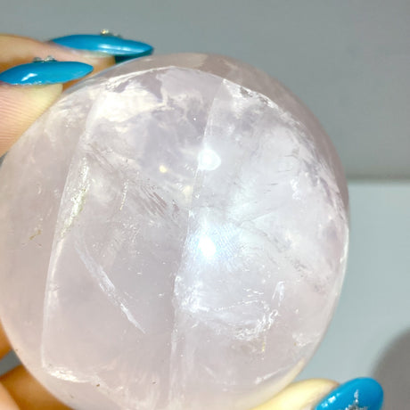 12 Pieces Six Star Line Rose Quartz Eggs With Rainbow
