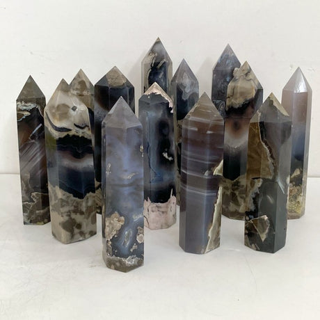 14 - 20CM Volcano Agate Point Wholesale (UV - Reactive) - Wholesale Crystals