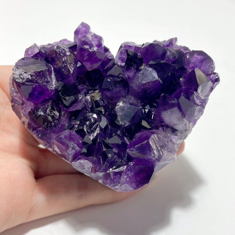 14 Pieces Beautiful Large Amethyst Cluster Heart - Wholesale Crystals