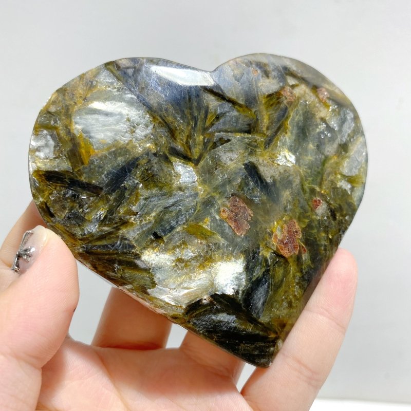 14 Pieces Green Mica Heart -Wholesale Crystals