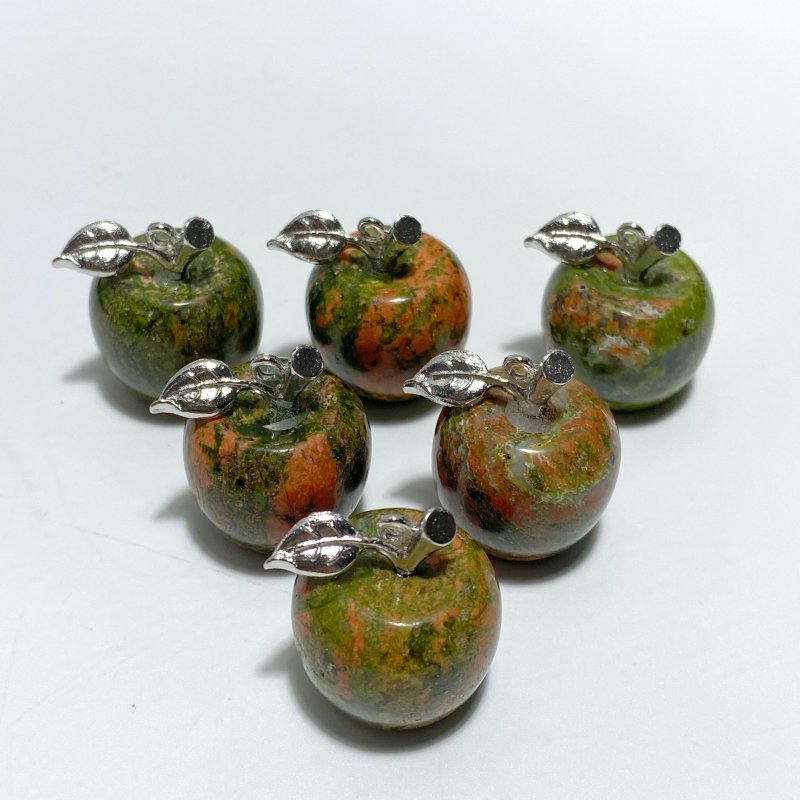 14 Types Small Apple Carving Wholesale Clear Quartz Green Aventurine Lepidolite - Wholesale Crystals