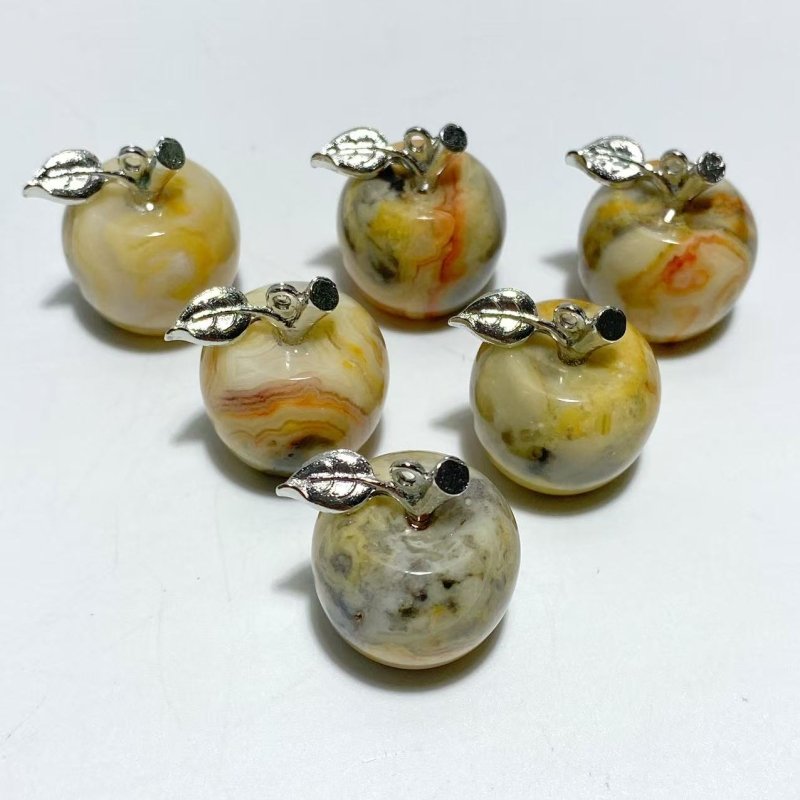 14 Types Small Apple Carving Wholesale Clear Quartz Green Aventurine Lepidolite - Wholesale Crystals