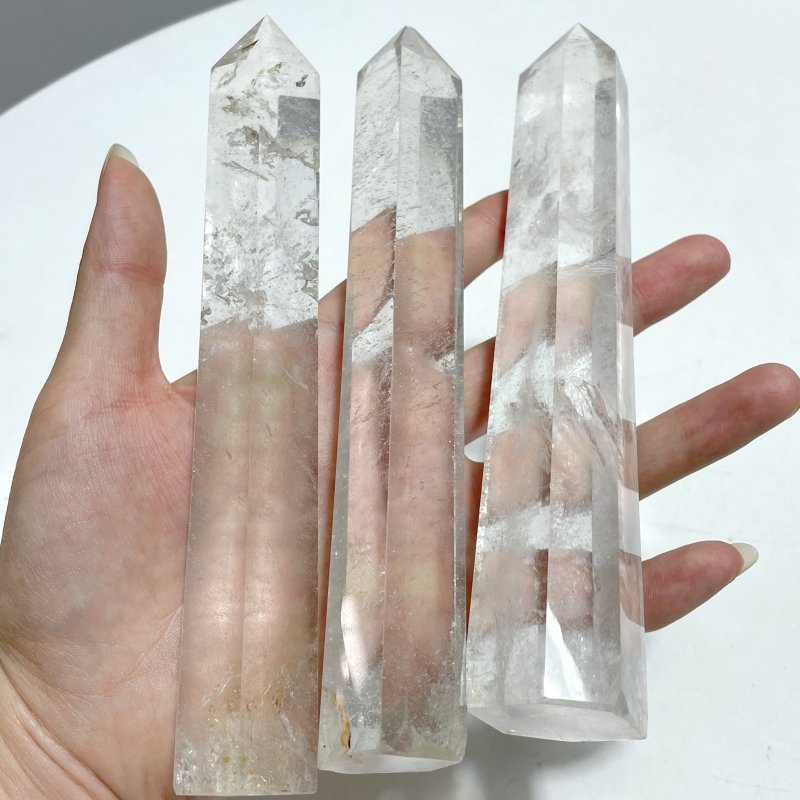 15 Pieces 5.2 - 6.7in Fat Clear Quartz Tower - Wholesale Crystals