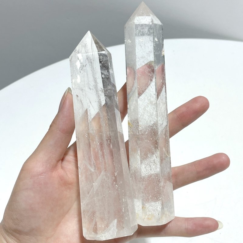 15 Pieces 5.2 - 6.7in Fat Clear Quartz Tower - Wholesale Crystals