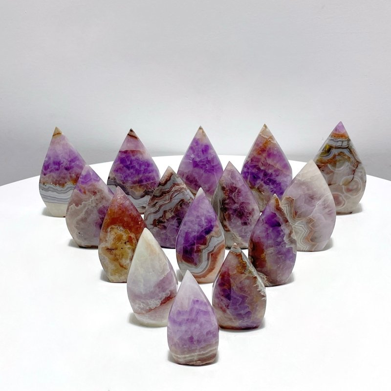 15 Pieces Beautiful Amethyst Mixed Striped Agate Arrow Head - Wholesale Crystals