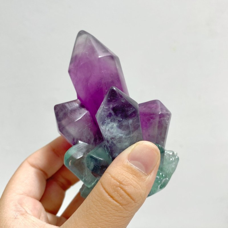 15 Pieces Beautiful Rainbow Fluorite Cluster Carving - Wholesale Crystals