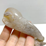 15 Pieces Sakura Flower Agate Crow Skull Carving - Wholesale Crystals