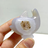 15 pieces Small Geode Agate Druzy Dolphin Carving - Wholesale Crystals