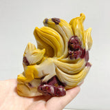2 Pieces Mookaite Nine-tailed Fox Carving #2