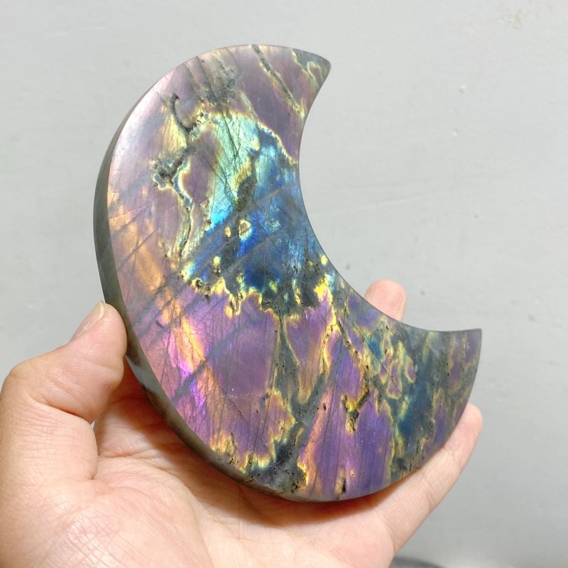 16 Pieces Beautiful Large Labradorite Moon Carving -Wholesale Crystals