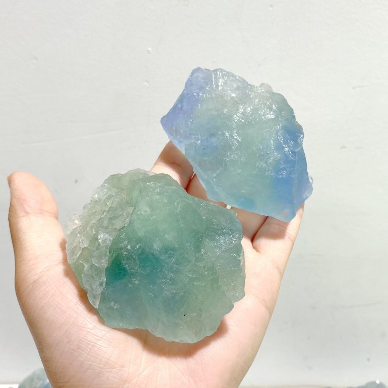 16 Pieces Blue Fluorite Mixed Calcite Raw Stone Specimen For Collection - Wholesale Crystals