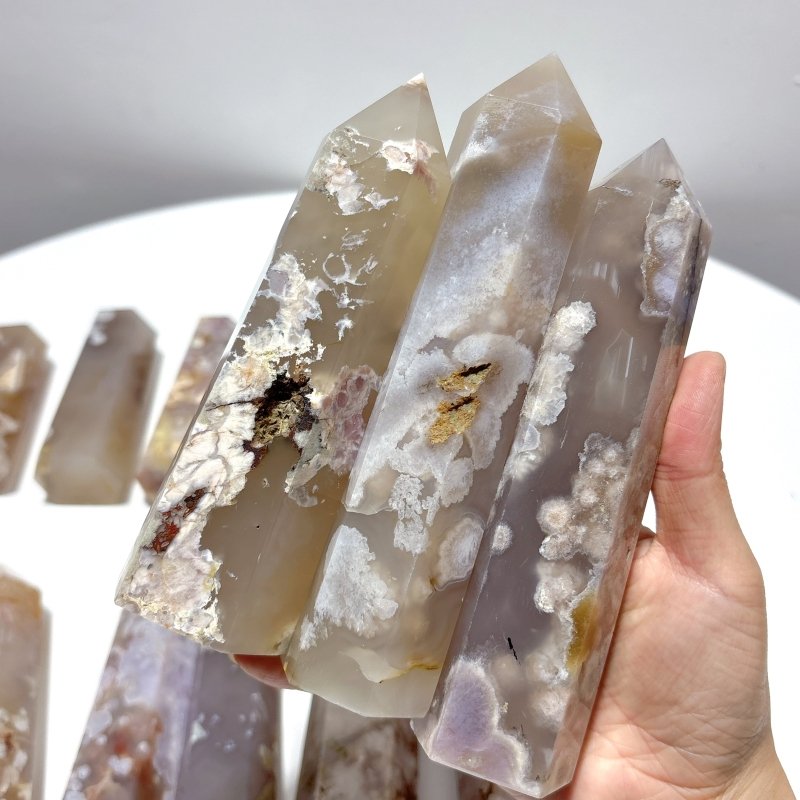 16 Pieces Sakura Flower Agate Tower Points - Wholesale Crystals