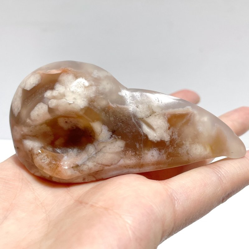 17 Pieces Beautiful Sakura Flower Agate Crow Skull Carving - Wholesale Crystals