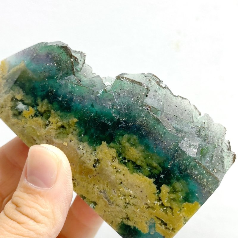 17 Pieces Blue Fluorite Mixed Pyrite Raw Side Tower Point -Wholesale Crystals