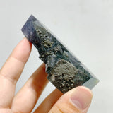 17 Pieces Blue Fluorite Mixed Pyrite Raw Side Tower Point -Wholesale Crystals