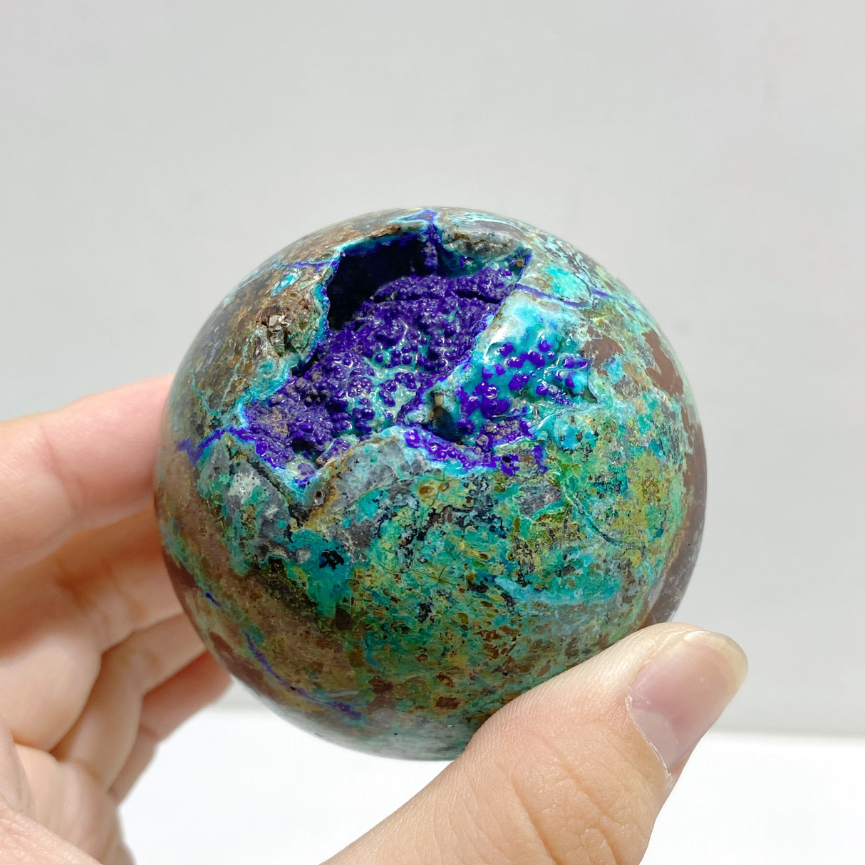 10 Pieces Azurite Mixed Malachite Spheres #3