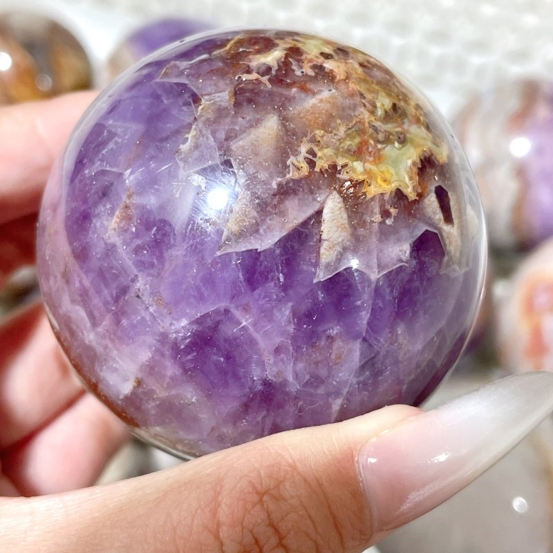 18 Pieces Amethyst Mixed Striped Agate Crystal Spheres - Wholesale Crystals