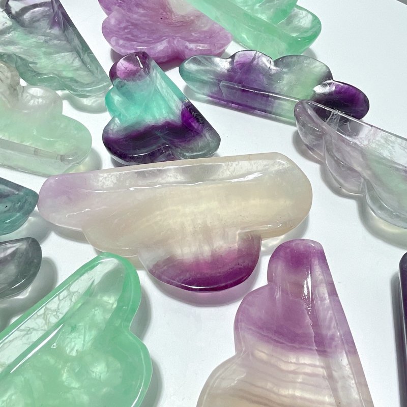 18 Pieces Colorful Fluorite Clouds Shallow Bowl - Wholesale Crystals