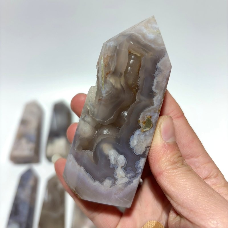 18 Pieces Sakura Flower Agate Tower Points -Wholesale Crystals