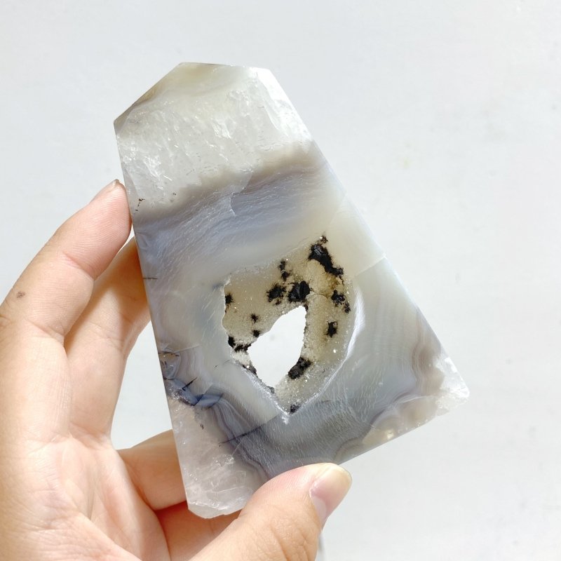 19 Pieces Geode Druzy Agate Four - sided Tower Point - Wholesale Crystals