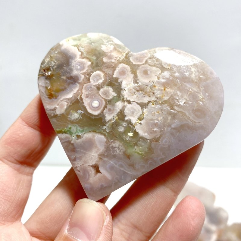 19 Pieces Geode Druzy Sakura Flower Agate Heart - Wholesale Crystals