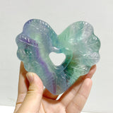 9 Pieces Rainbow Fluorite Heart With Stand