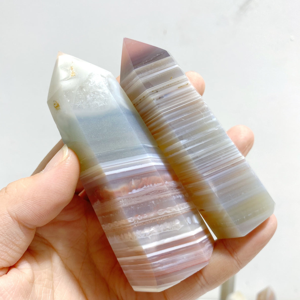 38 Pieces Stripe Agate Tower Points
