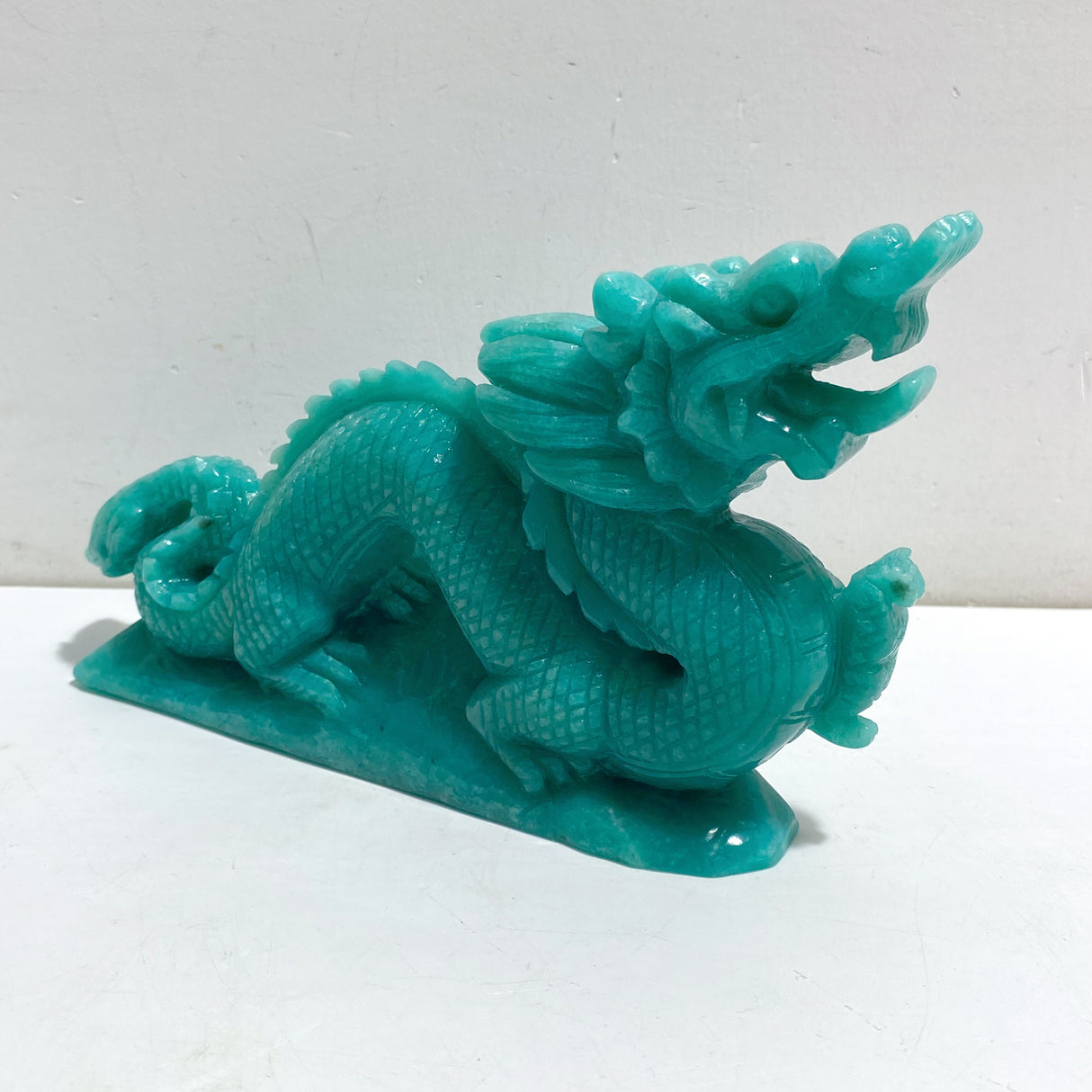 High Quality Amazonite Chinese Dragon Carving