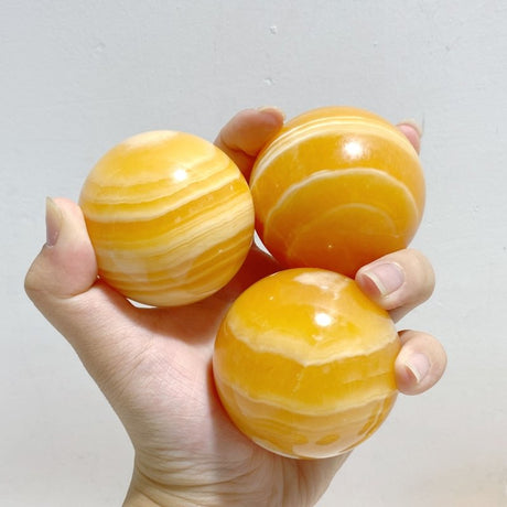 2-2.3inch Yellow Calcite Stripe Spheres Wholesale -Wholesale Crystals
