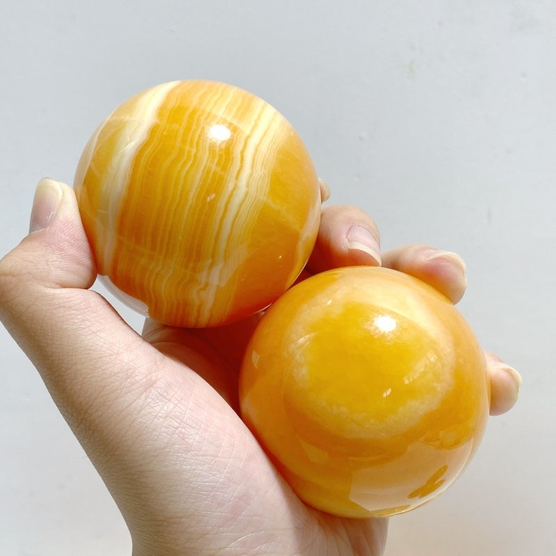 2-2.3inch Yellow Calcite Stripe Spheres Wholesale -Wholesale Crystals