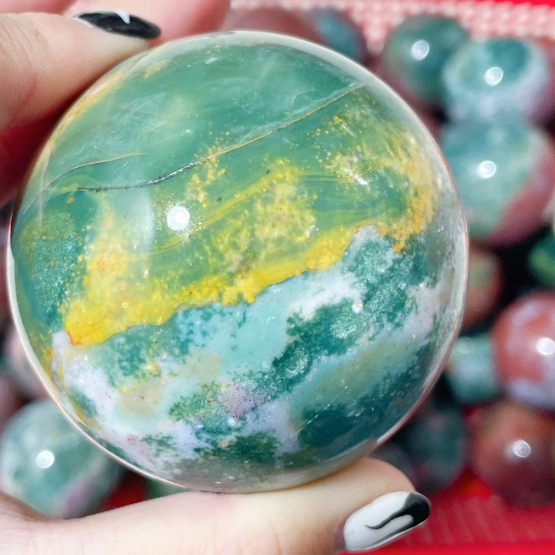 2 - 2.6in Colorful Ocean Jasper Spheres Wholesale - Wholesale Crystals