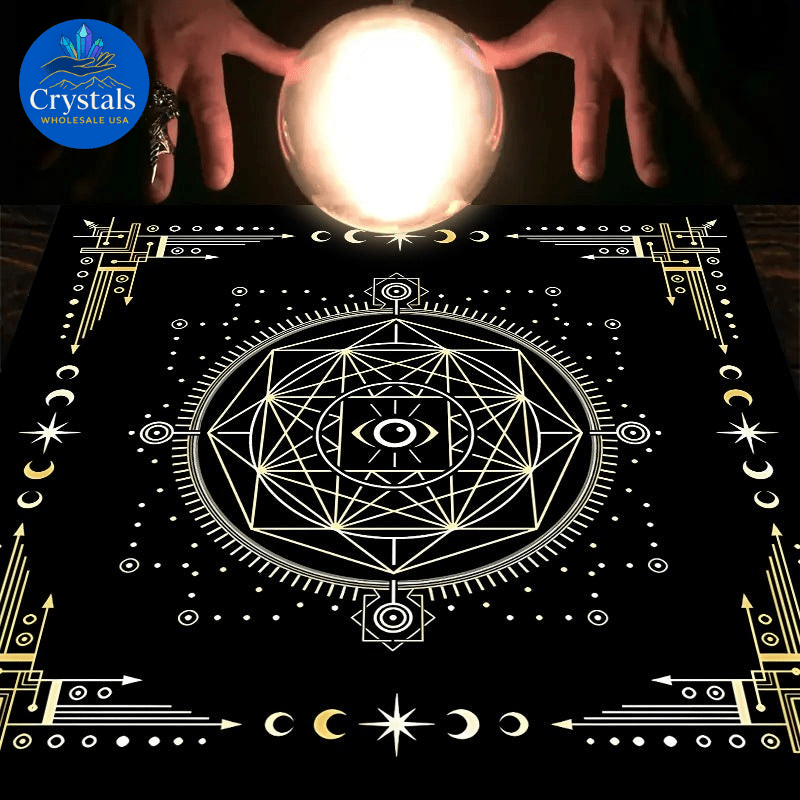 2 Moon Phase Starry Sky Tarot Tablecloth - Wholesale Crystals