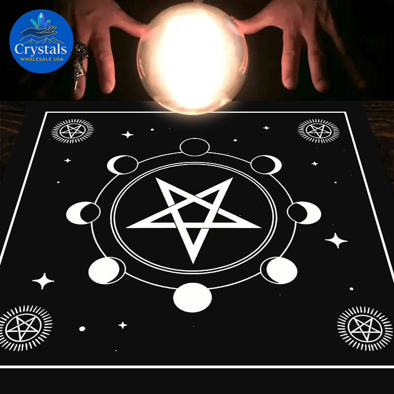 2 Moon Phase Starry Sky Tarot Tablecloth - Wholesale Crystals