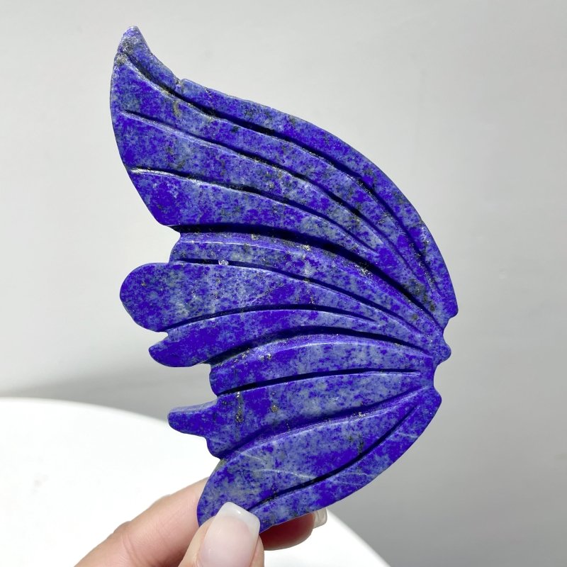 2 Pairs Delicate Lapis Lazuli Butterfly Wing Carving With Stand - Wholesale Crystals