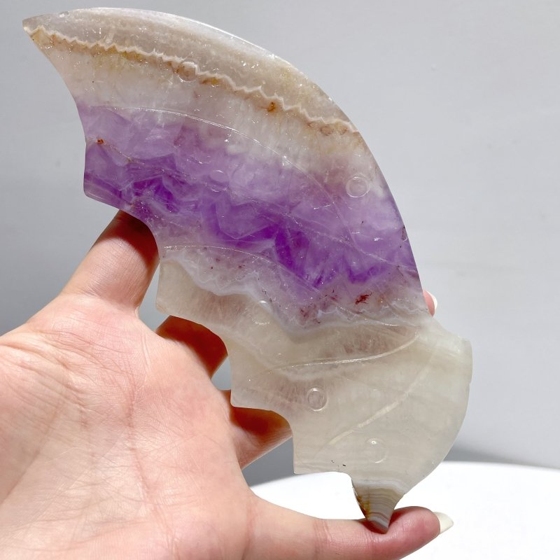 2 Pairs Flying Dragon Wing With Stand Amethyst Mixed Stripe Agate Mookaite - Wholesale Crystals