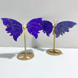 2 Pairs Lapis Lazuli Butterfly Carving With Stand -Wholesale Crystals