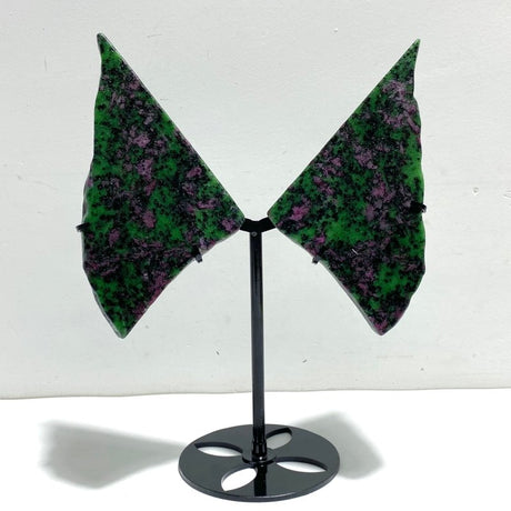2 Pairs Ruby Zoisite Slab Wing With Stand - Wholesale Crystals