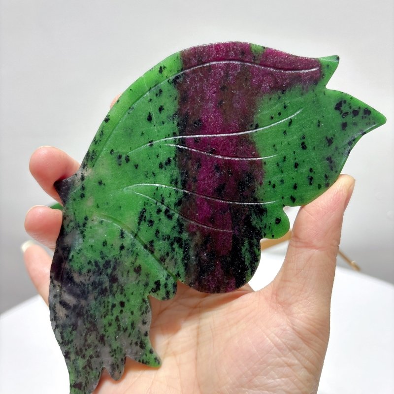 2 Pairs Ruby Zoisite&Black Sakura Agate Symmetry Butterfly Wing With Stand - Wholesale Crystals