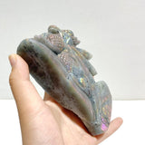 2 Pieces Beautiful Labradorite Flying Dragon Castle Carving -Wholesale Crystals