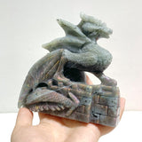 2 Pieces Beautiful Labradorite Flying Dragon Castle Carving -Wholesale Crystals