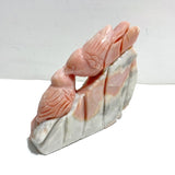 2 Pieces Cute Pink Opal Bird Carving - Wholesale Crystals