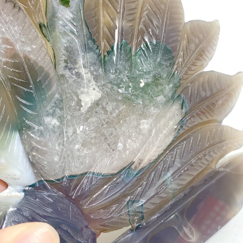 2 Pieces Geode Agate Druzy Nine-tailed Fox Carving 19 -Wholesale Crystals