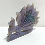 2 Pieces Geode Agate Druzy Nine-tailed Fox Carving 19 -Wholesale Crystals