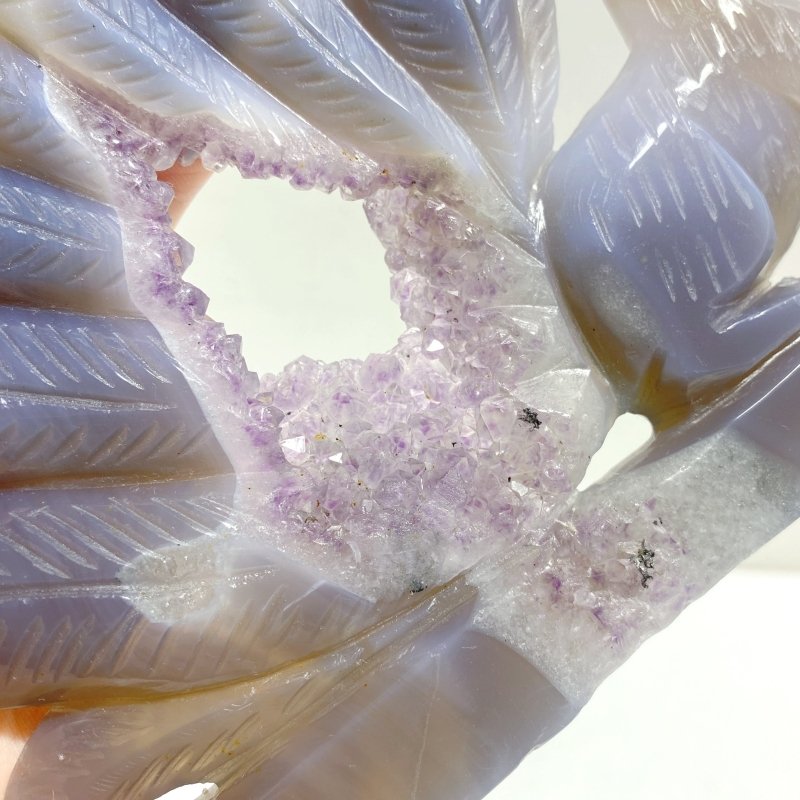 2 Pieces Geode Agate Druzy Nine-tailed Fox Carving 20 -Wholesale Crystals