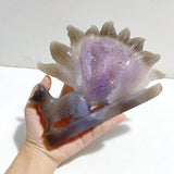 2 Pieces Geode Agate Druzy Nine-tailed Fox Carving 20 -Wholesale Crystals