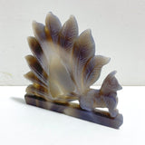 2 Pieces Geode Druzy Agate Nine - tailed Fox Carving 7 - Wholesale Crystals