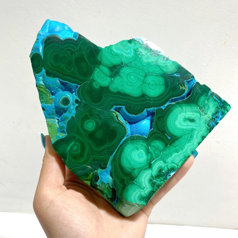 2 Pieces High Quality Beautiful Chrysocolla Mixed Malachite Slab Specimen 10 - Wholesale Crystals