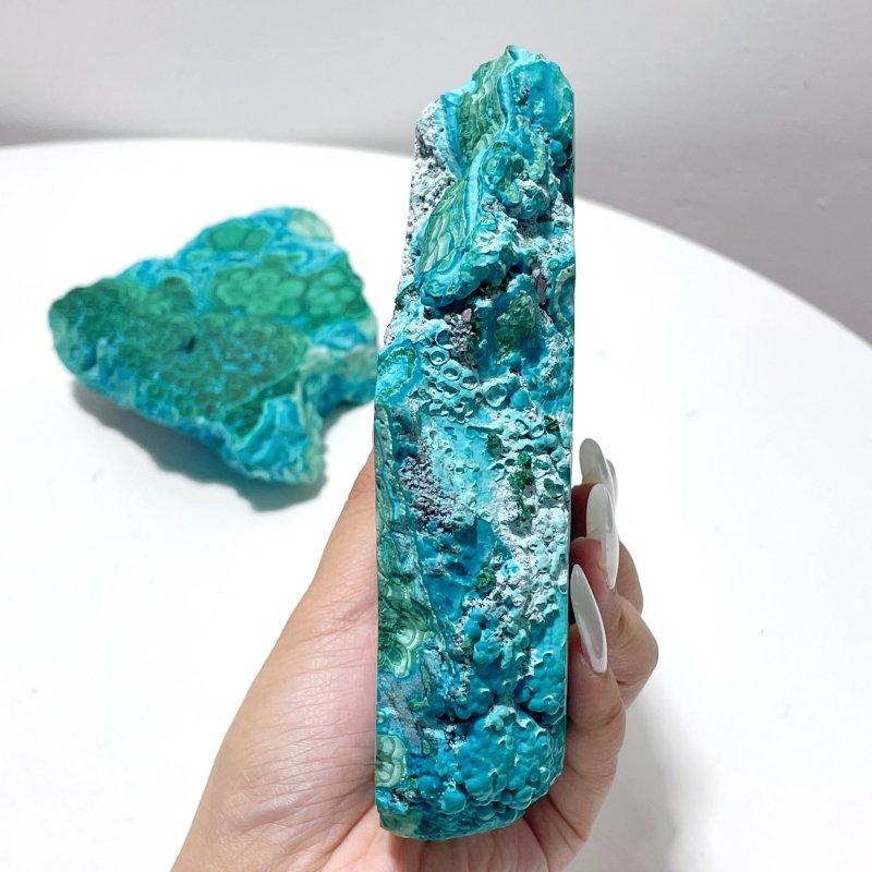 2 Pieces High Quality Beautiful Chrysocolla Mixed Malachite Slab Specimen - Wholesale Crystals