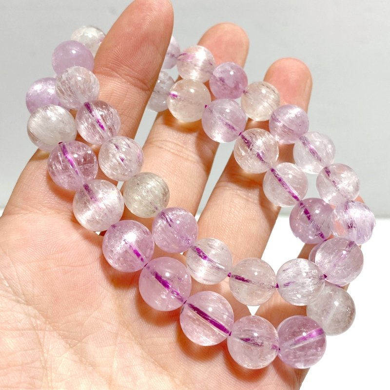 2 Pieces High Quality Clear Flash Purple Spodumene Kunzite Bracelets - Wholesale Crystals